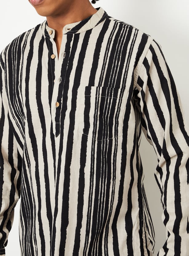 Men Striped Slim Fit Short Kurta