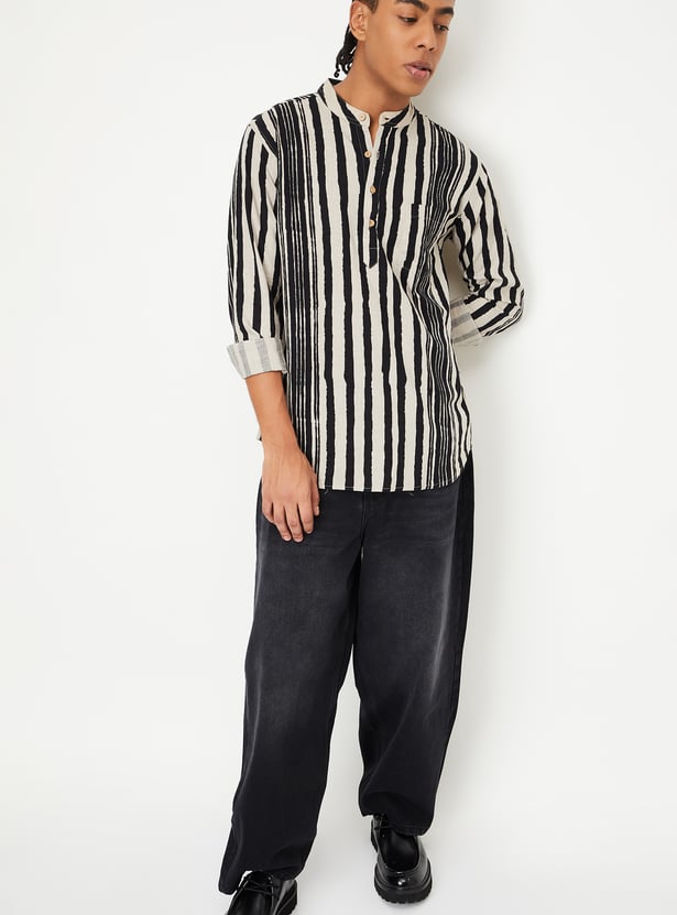 Men Striped Slim Fit Short Kurta