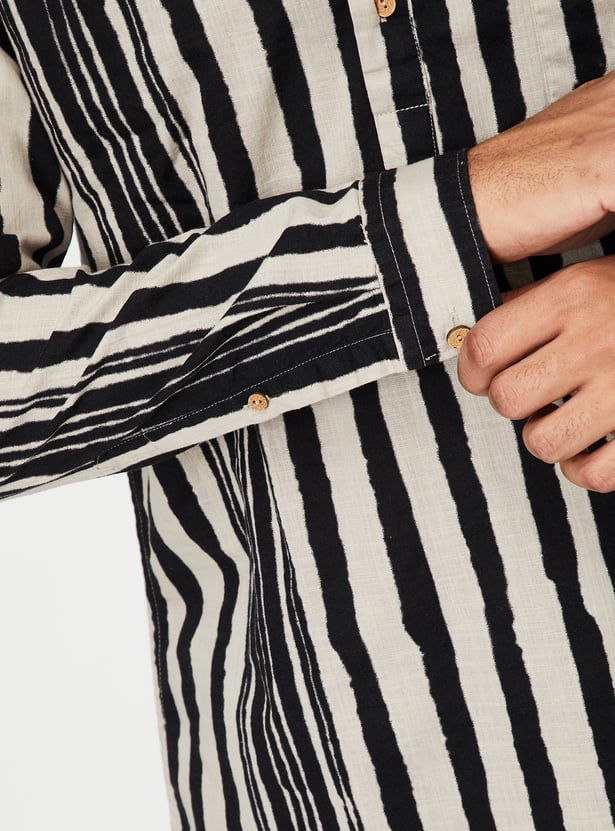 Men Striped Slim Fit Short Kurta