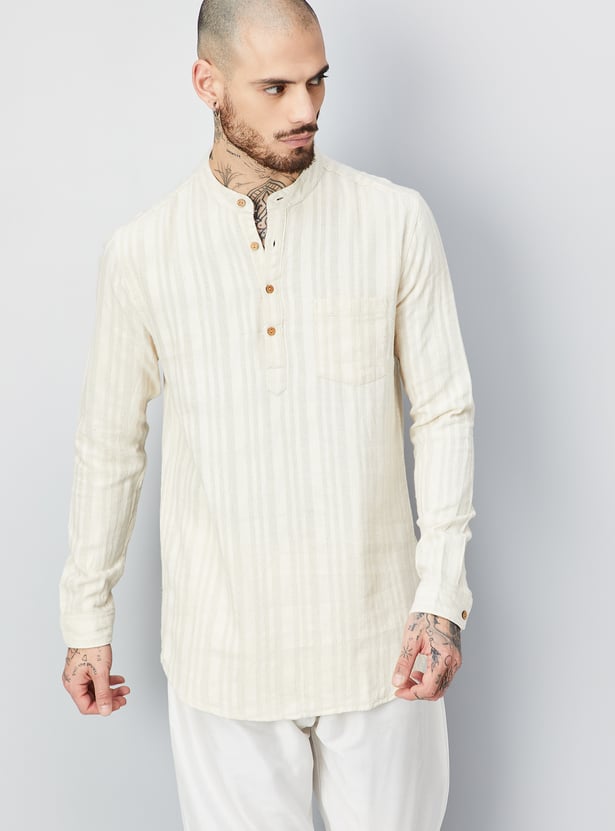 Men Striped Short Kurta