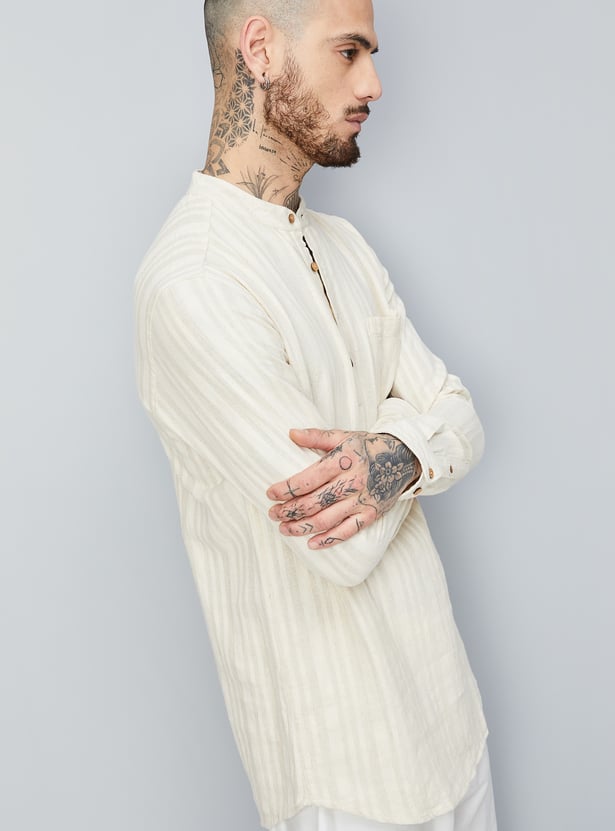 Men Striped Short Kurta