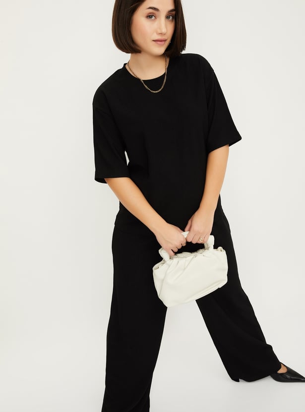 BASIC RIB T-SHIRT　XS BASIC CONTRAST RIB T-SHIRT - Dark green | ZARA India