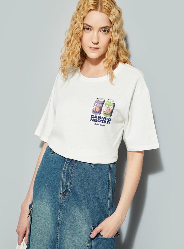 Buy ALAYA F x URB_N Women Back Graphic Print T-shirt Online at