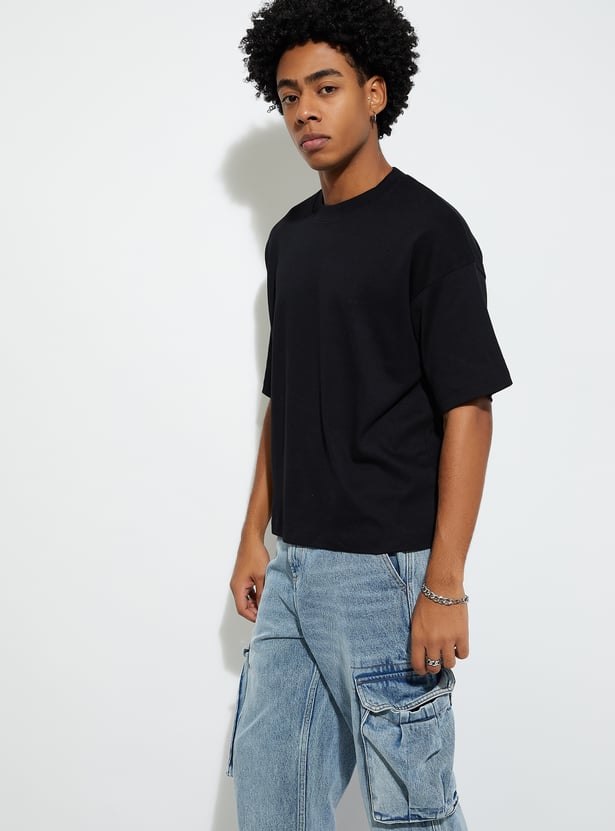 Buy URB_N Men Solid Oversized T-shirt Online at just Rs. 499.0