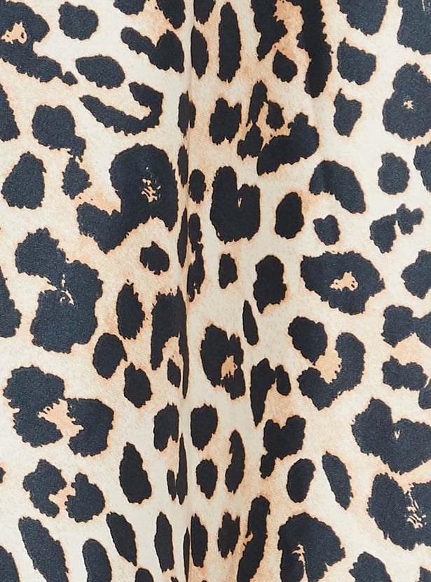 Women Leopard Printed Midi Skirt