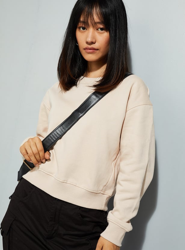 URB_N Women Solid Relaxed Fit Sweatshirt