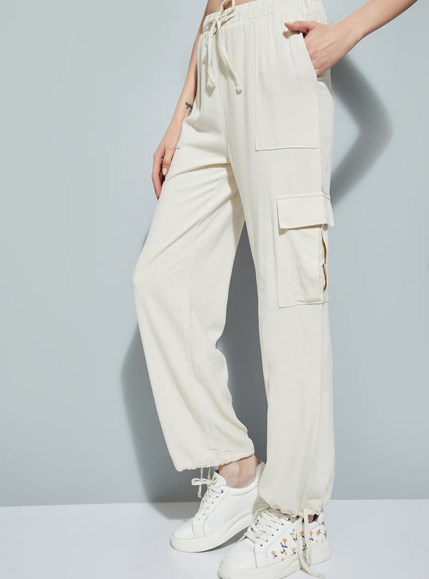 ALAYA F x URB_N Women Textured Cargo Trousers