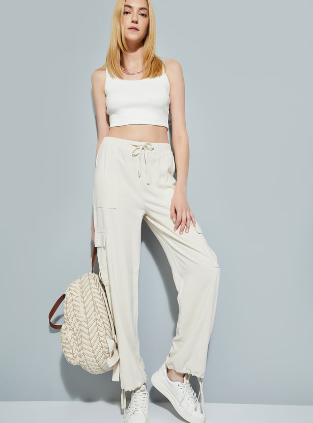 ALAYA F x URB_N Women Textured Cargo Trousers
