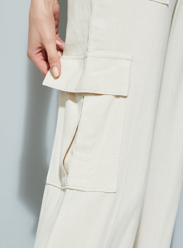 ALAYA F x URB_N Women Textured Cargo Trousers