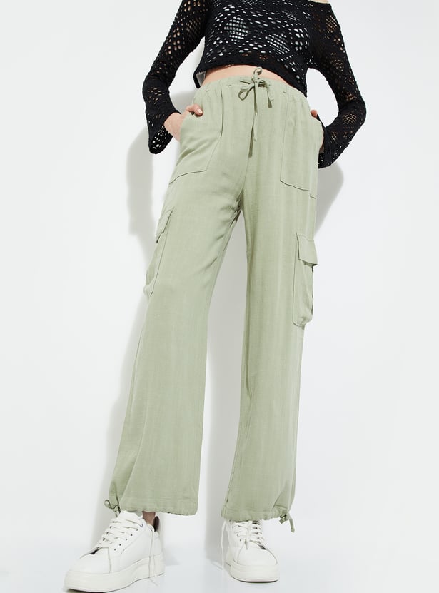 ALAYA F x URB_N Women Textured Cargo Trousers