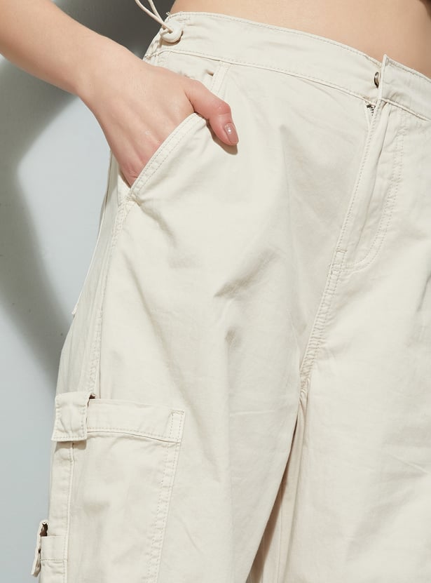 ALAYA F x URB_N Women Solid Parachute Pants