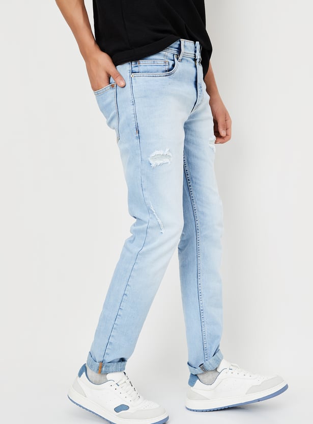 Men Washed Skinny Fit Jeans