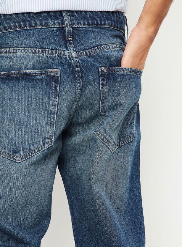 Men Washed Straight Fit Jeans