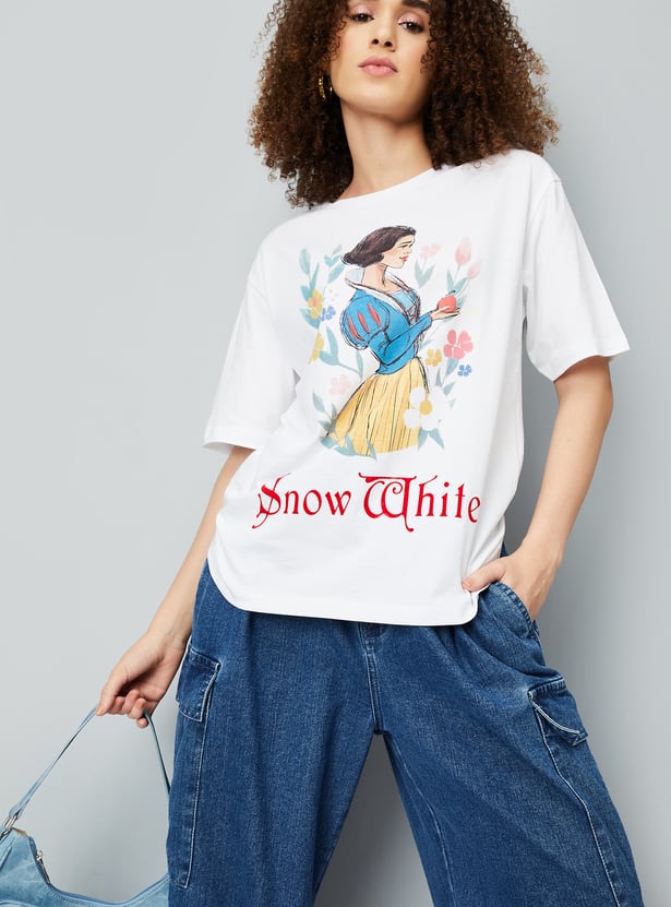 Women Snow White Printed T-shirt