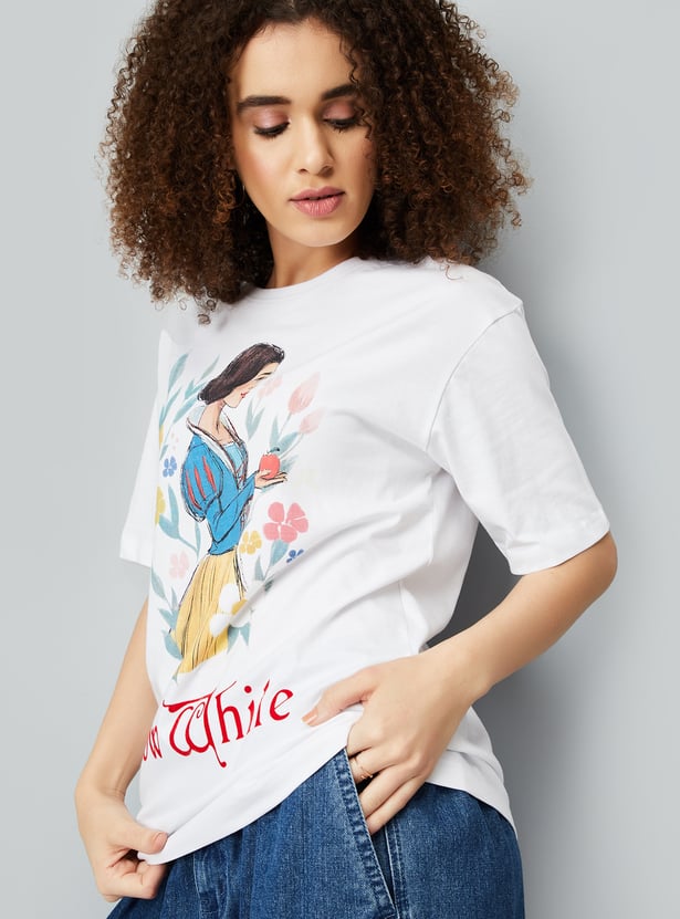 Women Snow White Printed T-shirt