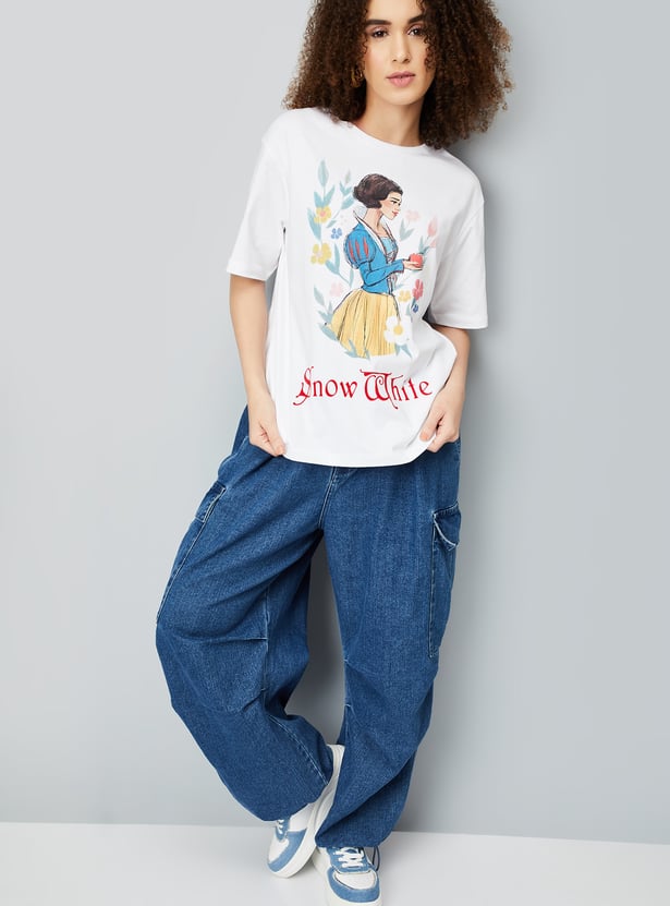 Women Snow White Printed T-shirt