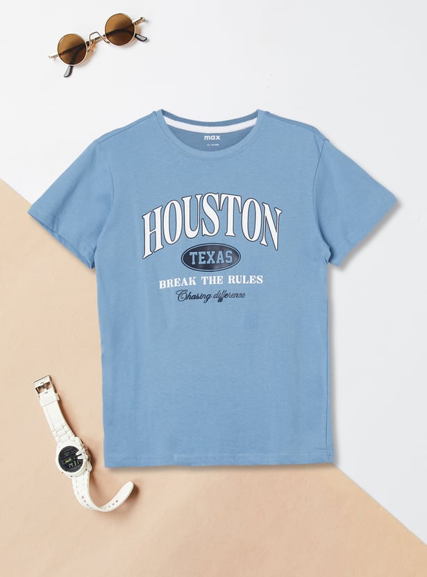 Boys Typographic Printed T-shirt