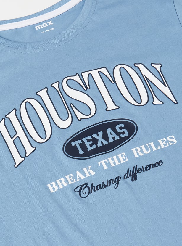 Boys Typographic Printed T-shirt