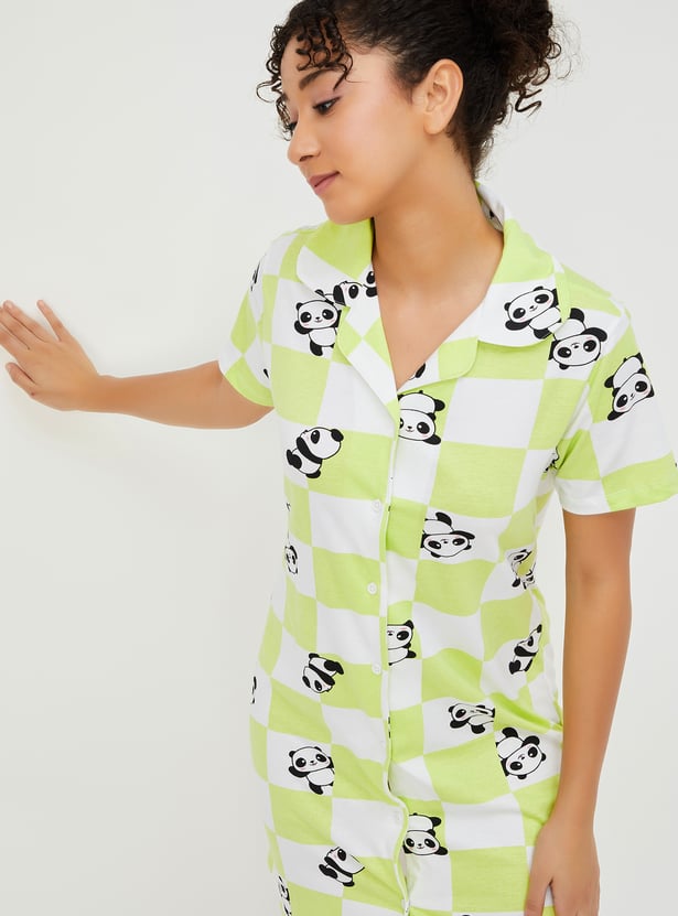 Women Printed Night Shirt Dress