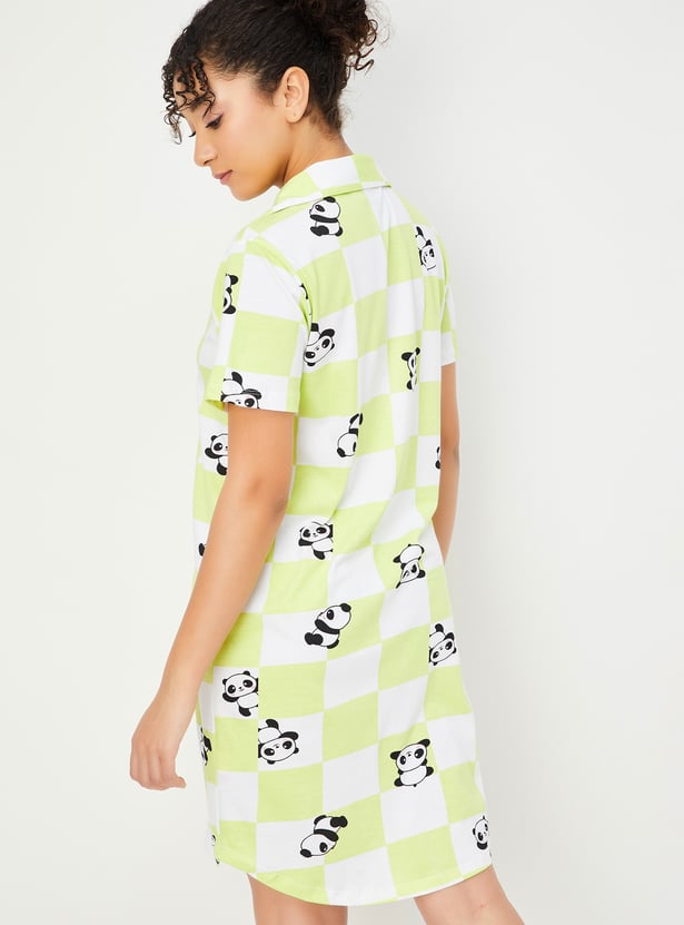 Women Printed Night Shirt Dress