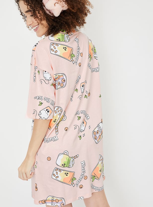 Women Boxy Fit Printed Chemise