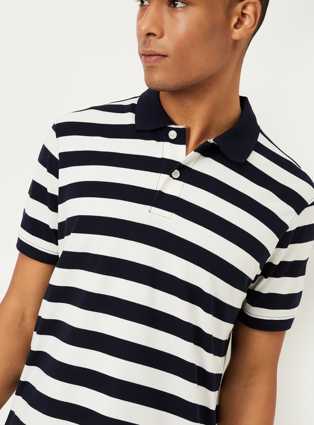 Men Striped Polo T-shirt
