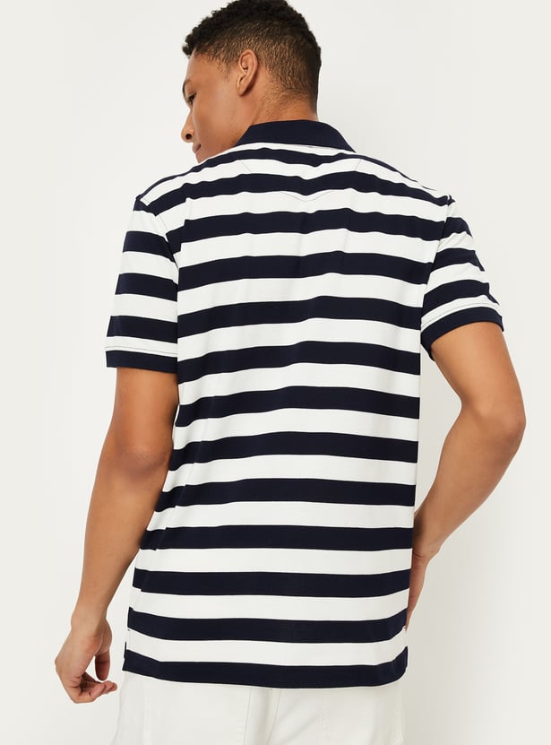Men Striped Polo T-shirt
