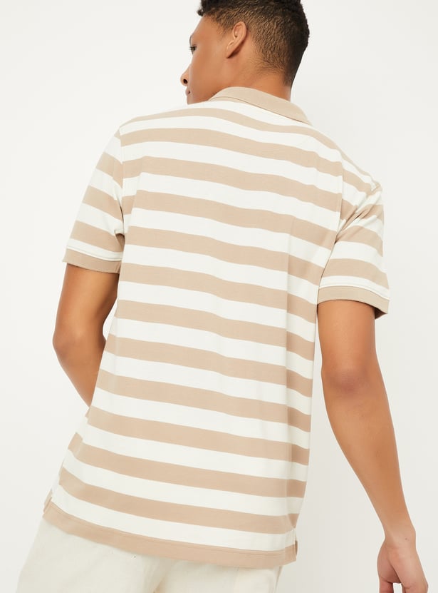 Men Striped Polo T-shirt