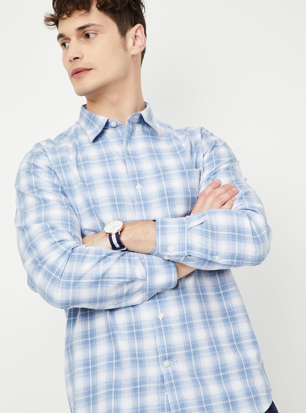 Men Checked Slim Fit Shirt