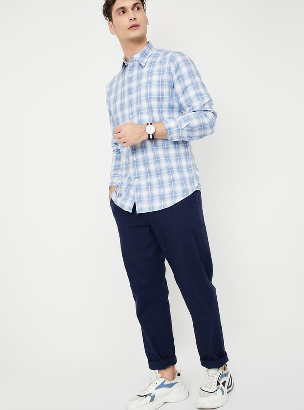 Men Checked Slim Fit Shirt