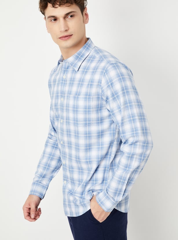 Men Checked Slim Fit Shirt