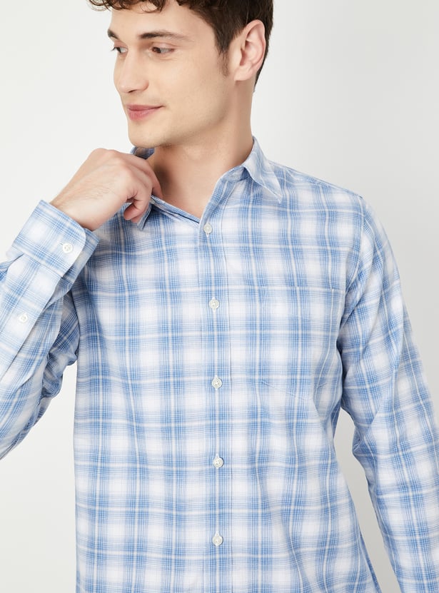 Men Checked Slim Fit Shirt