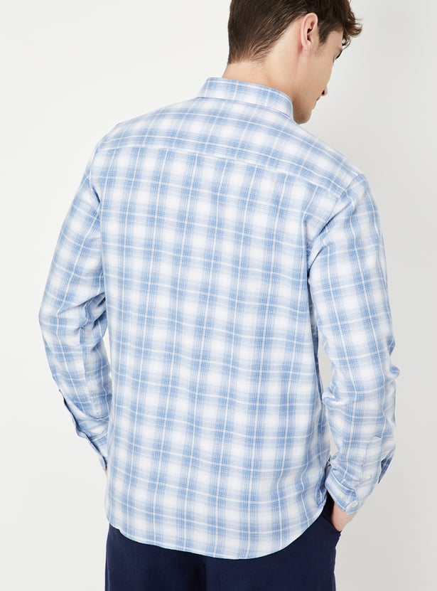 Men Checked Slim Fit Shirt