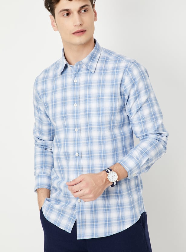 Men Checked Slim Fit Shirt