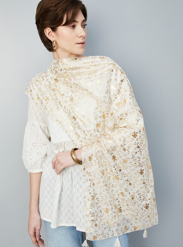 Women Foil Print Scarf