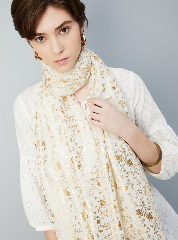 Women Foil Print Scarf