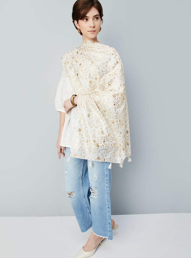 Women Foil Print Scarf