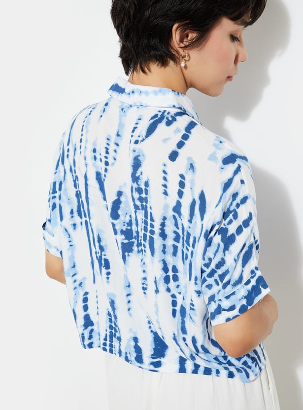 URB_N Women Tie & Dye Cropped Shirt