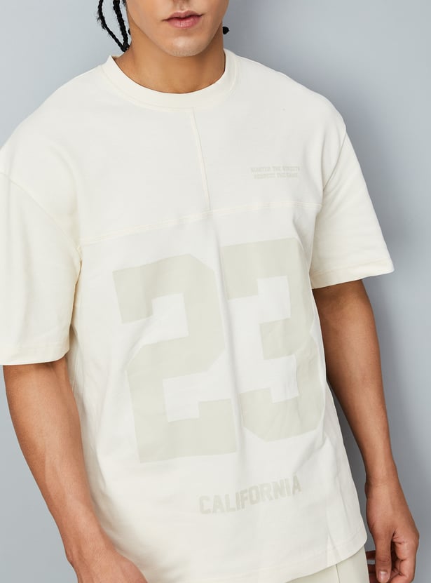 Men Shadow Print Oversized Sports T-shirt