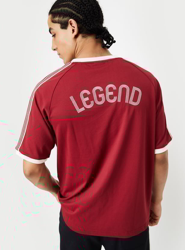 Men Shoulder Striped Oversized Sports T-shirt