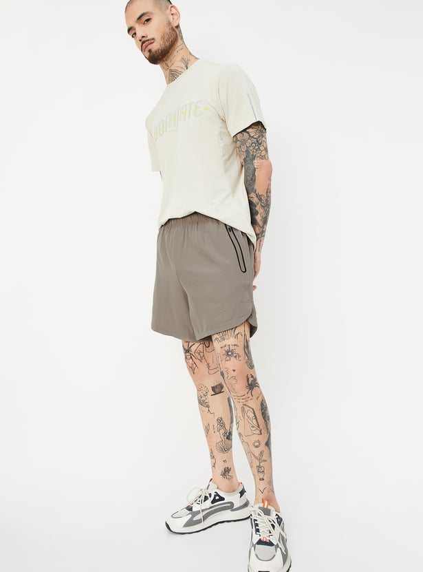 Men Solid Activewear Shorts