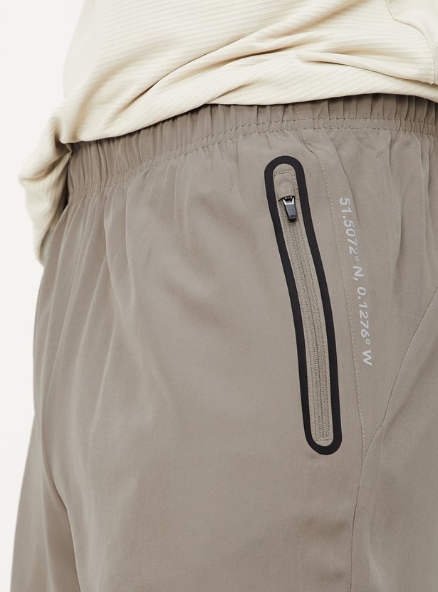 Men Solid Activewear Shorts