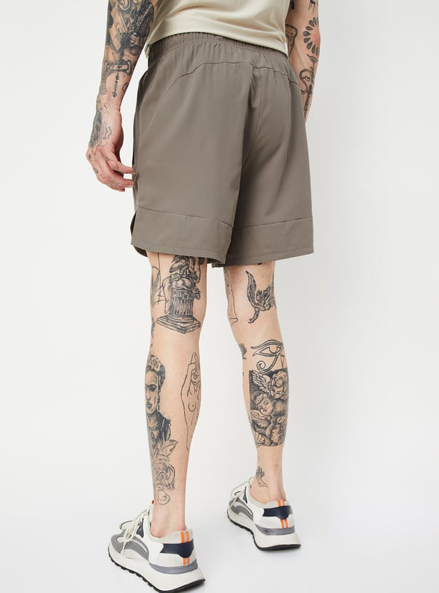 Men Solid Activewear Shorts