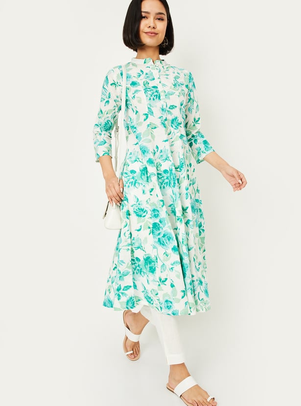 Women Printed Kalidar Kurta Set