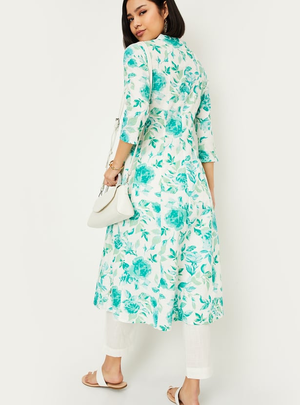 Women Printed Kalidar Kurta Set