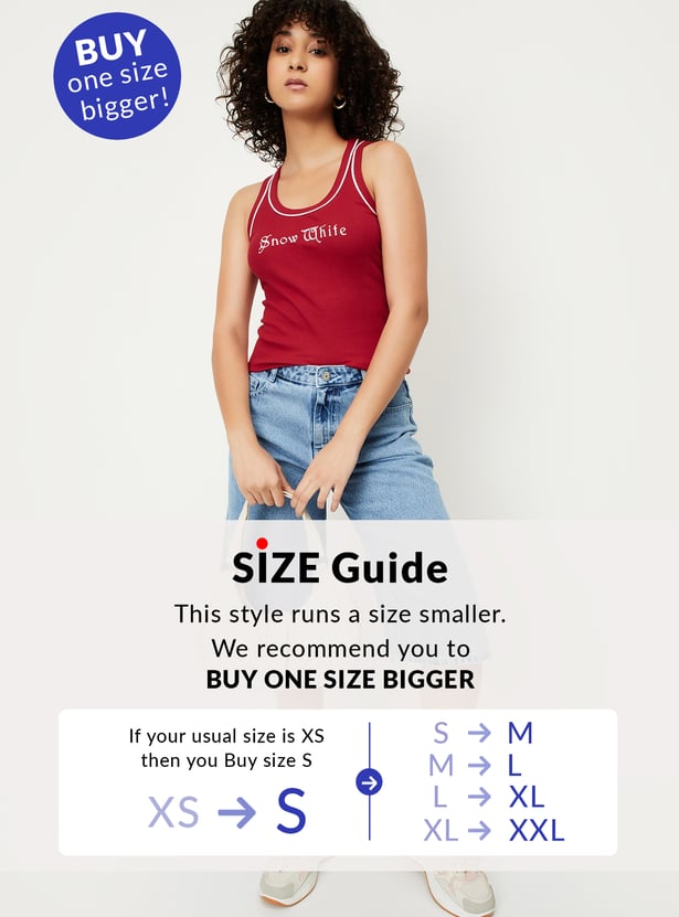 Women Snow White Ribbed Tank Top