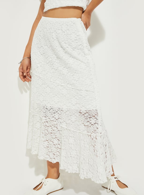 ALAYA F x URB_N Women Lace Long Skirt