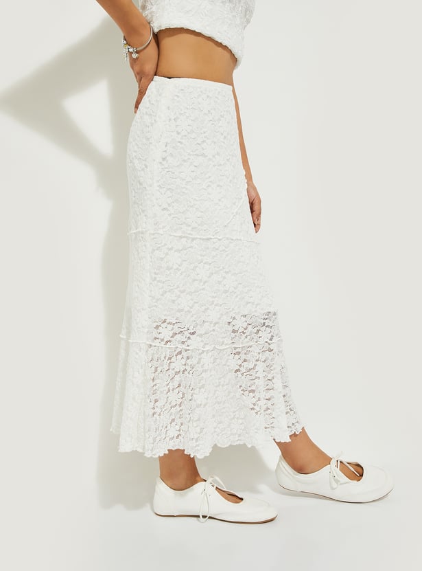 ALAYA F x URB_N Women Lace Long Skirt