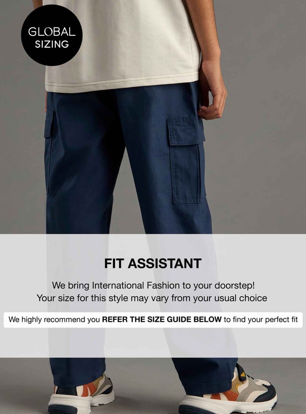 Boys Solid Cargo Trousers