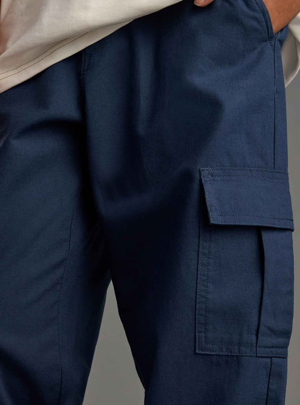 Boys Solid Cargo Trousers